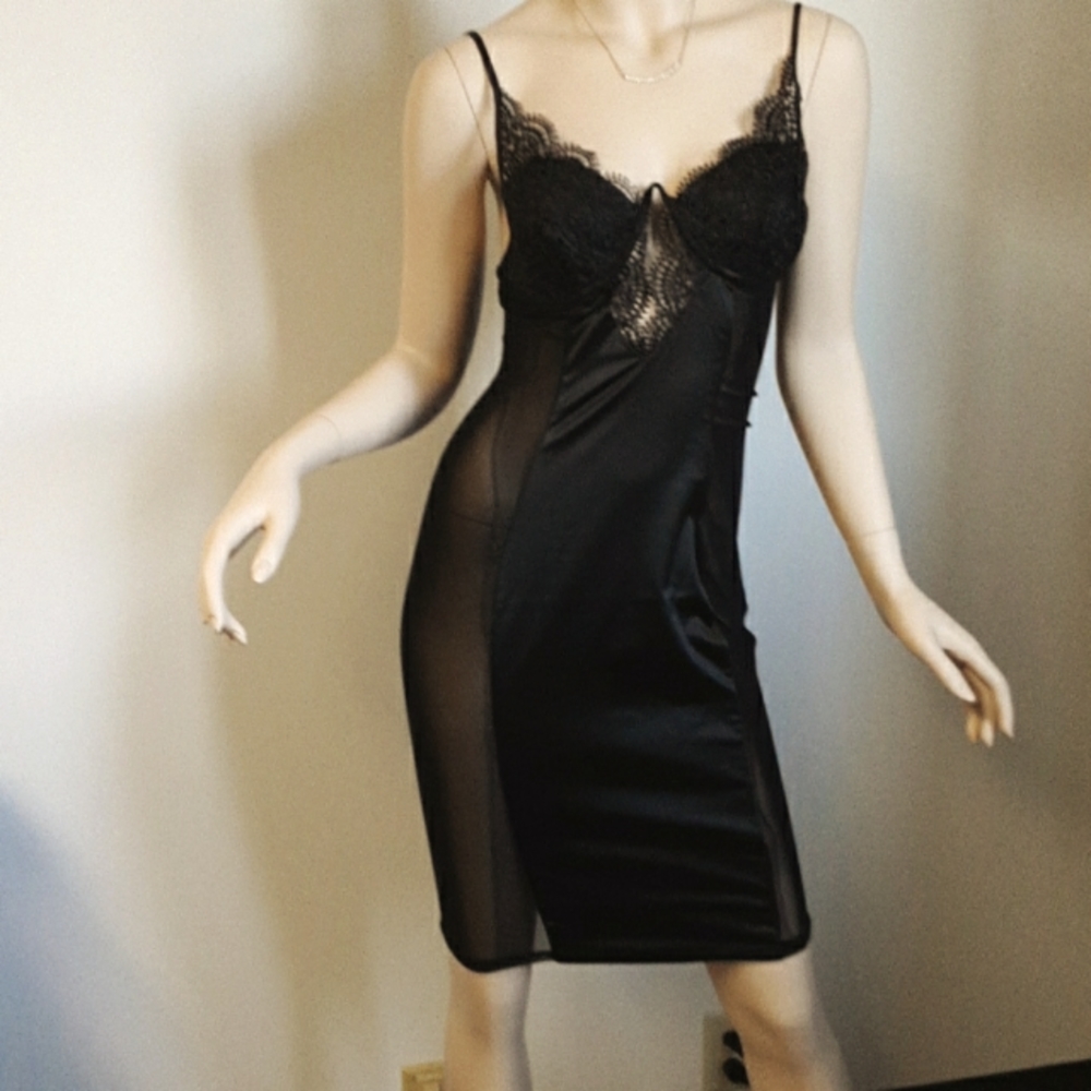 Luxxel slip dress with sheer sides